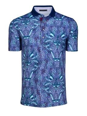 Greyson Marlin Curiosities Short Sleeve Polo Size Large